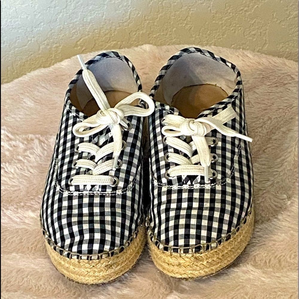 Gianni Bini Dunnigan Ginghan Espadrilles Shoes(6.5) - Picture 2 of 9